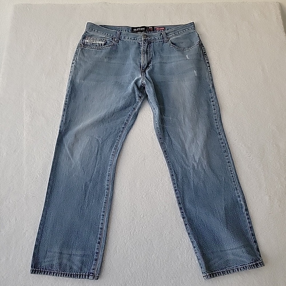 Ecko Unltd Jeans Mens 38x30 Blue Baggy Vintage Y2K Skater Wide‎
